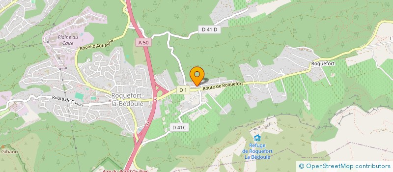 localisation de l'entreprise LES VIGNERONS DE ROQUEFORT LA BEDOULE à ROQUEFORT-LA-BEDOULE