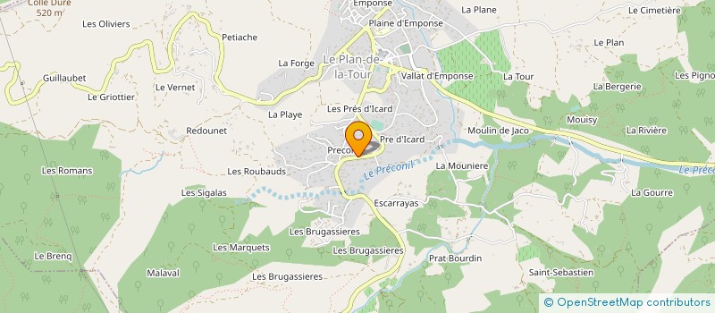 localisation de l'entreprise LES VIGNERONS DU PLAN DE LA TOUR  LE PLAN-DE-LA-TOUR