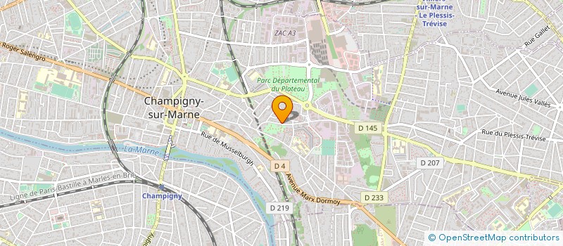 localisation de l'entreprise LES VIGNES DU COTEAU DE CHAMPIGNY  CHAMPIGNY-SUR-MARNE