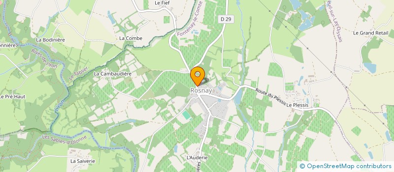 localisation de l'entreprise LES VIGNOBLES à ROSNAY