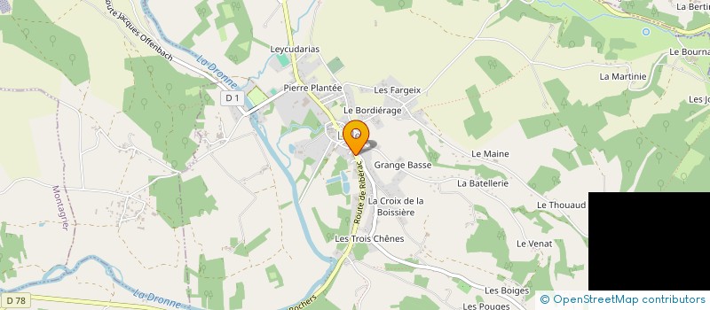 localisation de l'entreprise LES VINS DE LA BOISSIERE à GRAND-BRASSAC