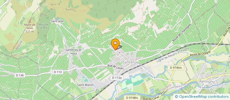 localisation de l'entreprise LES VINS PHILIPPE LE HARDI  SANTENAY