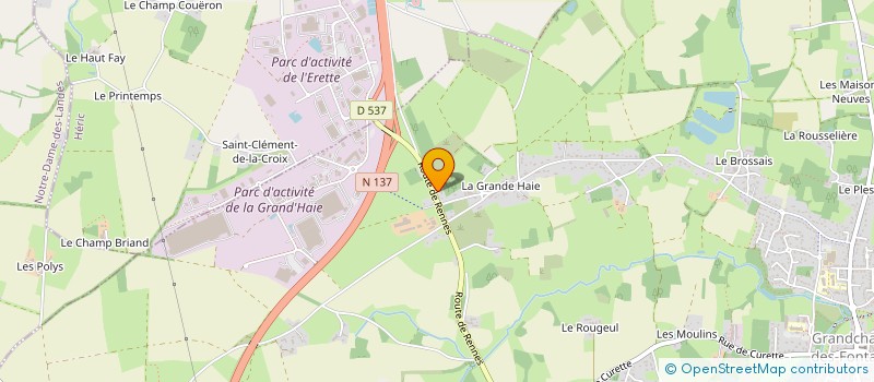 localisation de l'entreprise LES VIRADES DE L'ESPOIR 44119  GRANDCHAMP-DES-FONTAINES