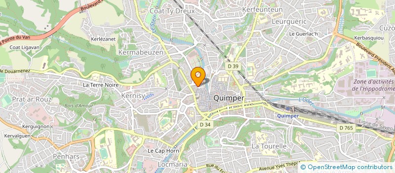 localisation de l'entreprise LES VITRINES DE QUIMPER à QUIMPER