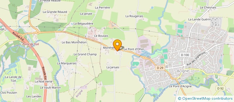 localisation de l'entreprise LES VOLAILLES DE MONTHELON à ACIGNE