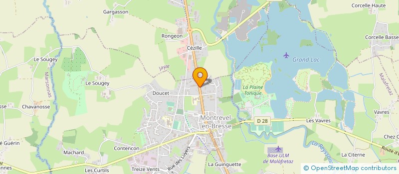 localisation de l'entreprise LES VOLAILLES MIERAL à MONTREVEL-EN-BRESSE