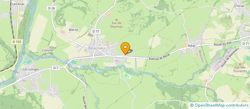 localisation de l'entreprise LES VOLANTS DE L'EMBLAVEZ  BEAULIEU