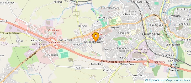 localisation de l'entreprise LESBRANCHY'S à QUIMPERLE