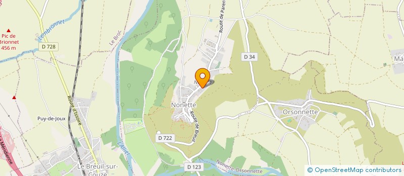 localisation de l'entreprise LET'S DANCE  NONETTE-ORSONNETTE