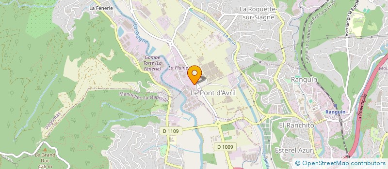 localisation de l'entreprise LEVADE BATIMENTS TRAVAUX PUBLICS à LA ROQUETTE-SUR-SIAGNE