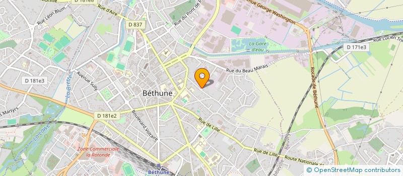 localisation de l'entreprise LEZARD TEZIENS à BETHUNE