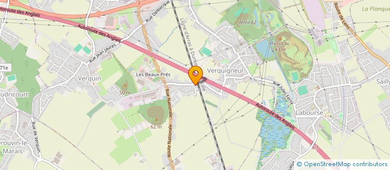 localisation de l'entreprise LF CHAUFFAGE  VERQUIGNEUL