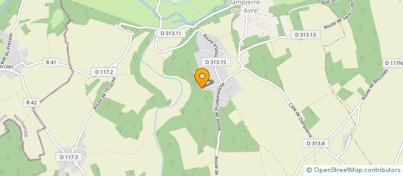 localisation de l'entreprise LF TERRASSEMENT à DAMPIERRE-SUR-AVRE