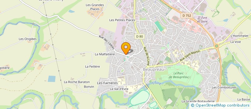 localisation de l'entreprise LFC COIFFURE à BEAUPREAU-EN-MAUGES