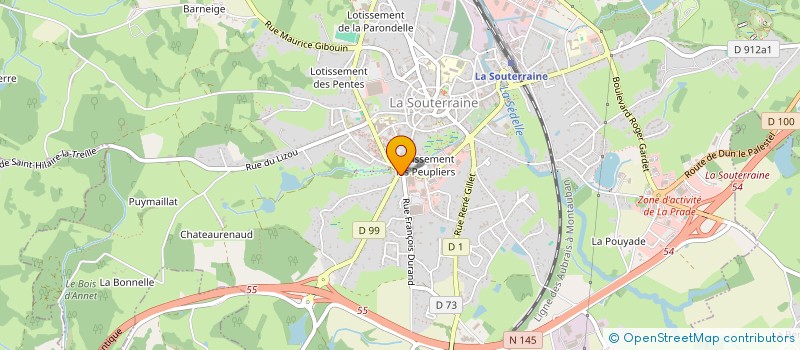 localisation de l'entreprise LG AUDIO à LA SOUTERRAINE