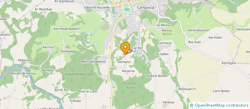 localisation de l'entreprise LG TRANSPORTS à KERGRIST-MOELOU