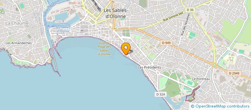 localisation de l'entreprise LH ELECTRONIQUE à LES SABLES D'OLONNE