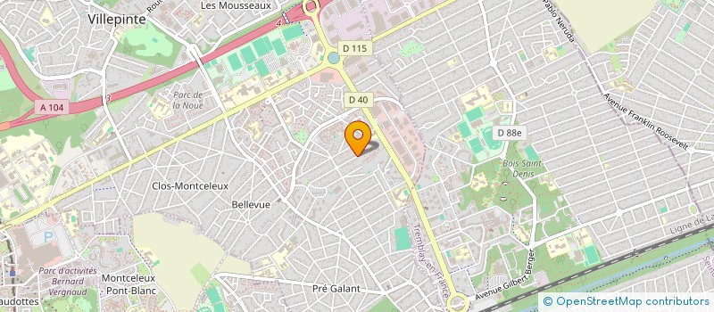 localisation de l'entreprise LH ETANCHEITE à VILLEPINTE
