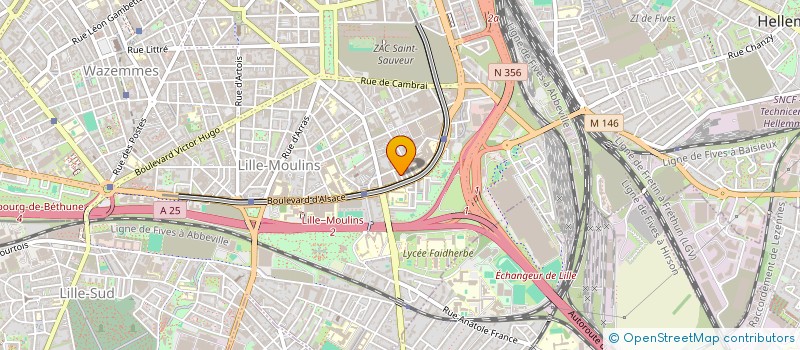 localisation de l'entreprise LHSW - COMMISSAIRES DE JUSTICE  LILLE