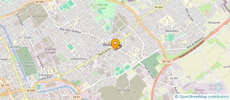 localisation de l'entreprise LHV WATTRELOS à WATTRELOS