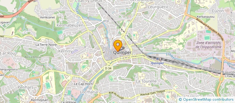 localisation de l'entreprise LIBRAIRIE-PAPETERIE BOURHIS à QUIMPER