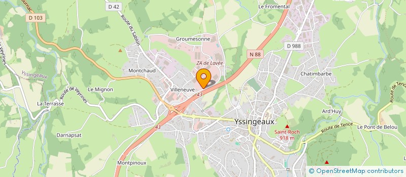 localisation de l'entreprise LICONA HOLDING  YSSINGEAUX