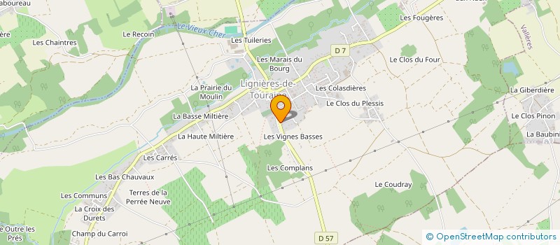 localisation de l'entreprise LIGNIERES COUVERTURE  LIGNIERES-DE-TOURAINE