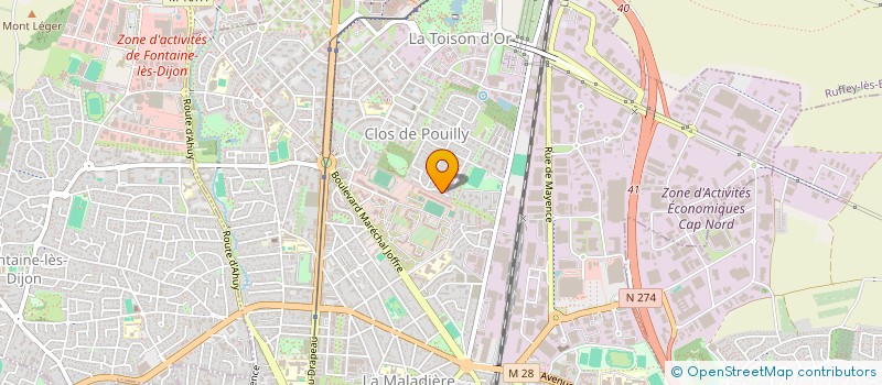 localisation de l'entreprise LIGUE DE BOURGOGNE FRANCHE-COMTE DE ROLLER & SKATEBOARD  DIJON