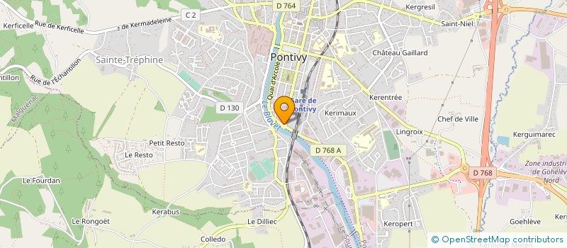 localisation de l'entreprise LIGUE DE BRETAGNE DE KARATE  PONTIVY