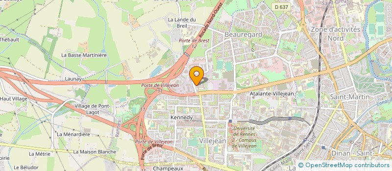 localisation de l'entreprise LIGUE DE BRETAGNE DU SPORT UNIVERSITAIRE  RENNES