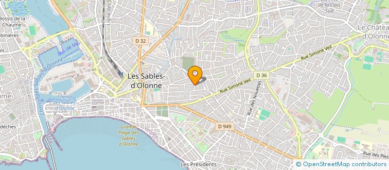 localisation de l'entreprise LIGUE OUEST DE TENNIS BALLON à LES SABLES D'OLONNE