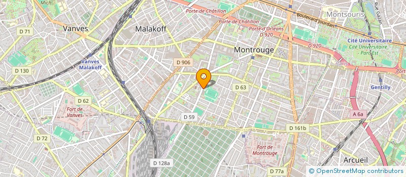 localisation de l'entreprise LIGUE PARIS SUD DE HAND BALL99  MONTROUGE