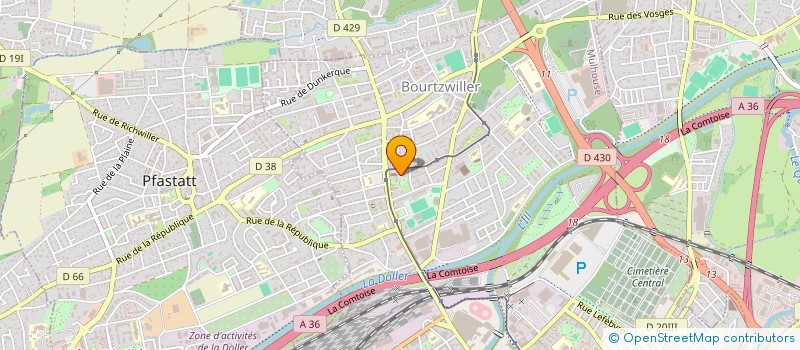 localisation de l'entreprise LIGUE REGIONALE D ALSACE  MULHOUSE