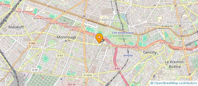localisation de l'entreprise LIGUE REGIONALE ILE DE FRANCE DE KARATE ET DISCIPLINES ASSOCIEES à MONTROUGE