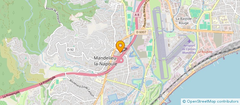 localisation de l'entreprise LIGUE REGIONALE PROVENCE ALPES COTE D'AZUR DE HOCKEY  MANDELIEU-LA-NAPOULE