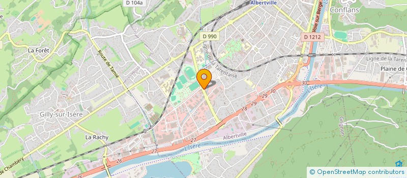 localisation de l'entreprise LIGUE SKI AUVERGNE RHONE-ALPES  ALBERTVILLE