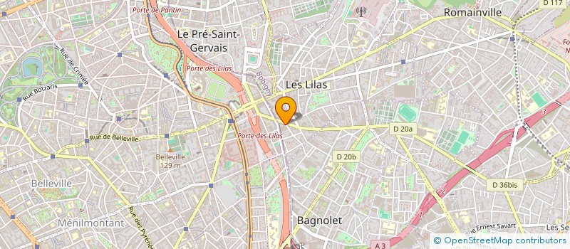localisation de l'entreprise LILAS'AUTOS à LES LILAS