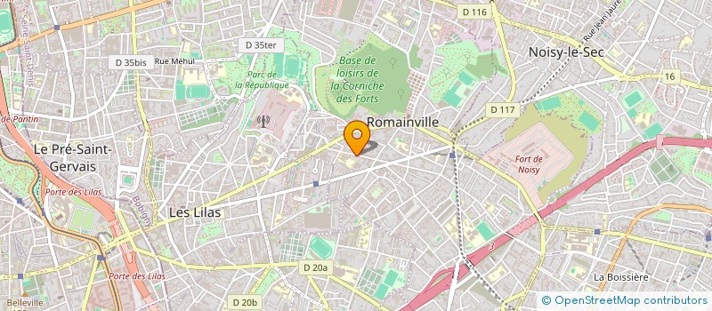 localisation de l'entreprise LILAS PLASTIQUE à ROMAINVILLE