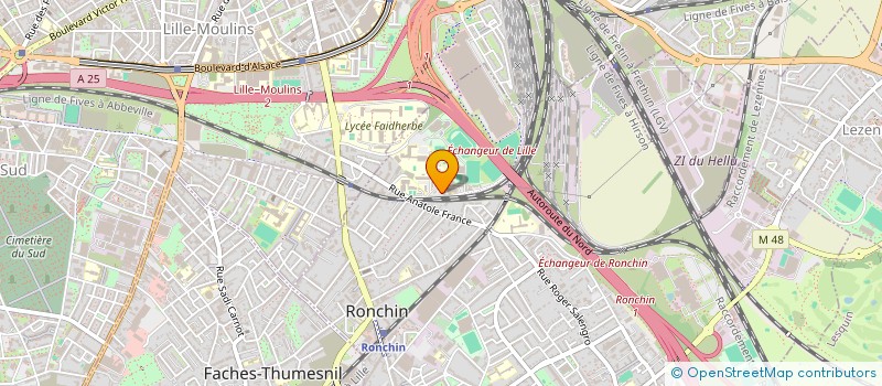 localisation de l'entreprise LILLE RECHERCHE NATATION (L.R.N) à RONCHIN