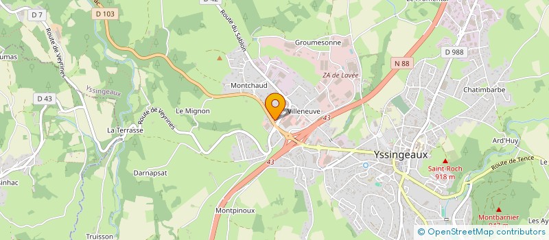 localisation de l'entreprise LILOU  YSSINGEAUX