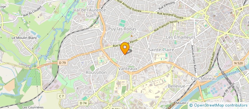 localisation de l'entreprise LIMOGES ETUDIANTS CLUB RUGBY à LIMOGES
