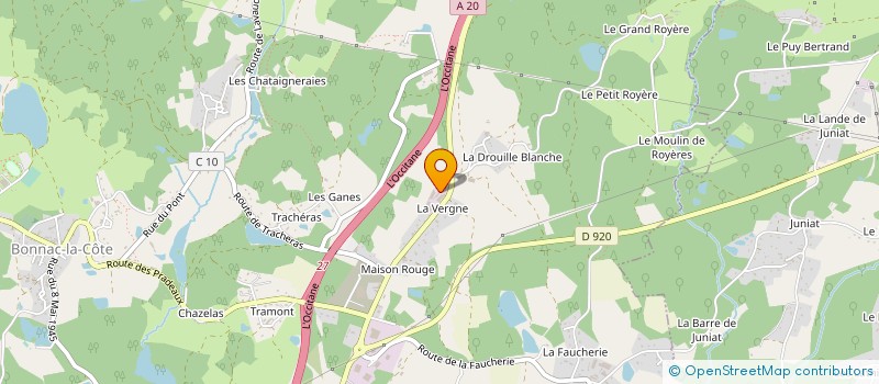 localisation de l'entreprise LIMOGES OCCASIONS à BONNAC-LA-COTE
