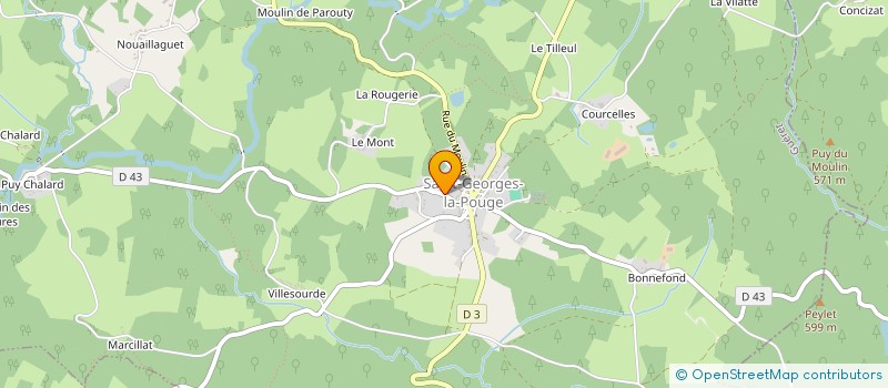 localisation de l'entreprise LIMOUSIN TRAV.FORESTIERS MECANISES à SAINT-GEORGES-LA-POUGE