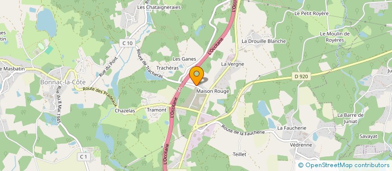localisation de l'entreprise LIMOUSIN TRAVAUX PUBLICS à BONNAC-LA-COTE