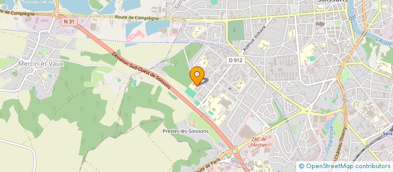 localisation de l'entreprise LINA DECO à SOISSONS