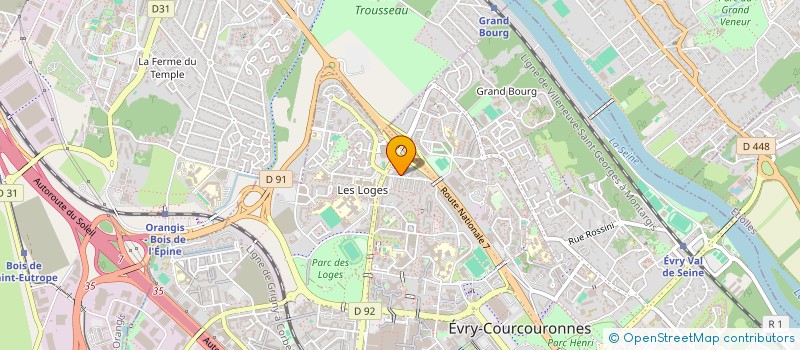 localisation de l'entreprise LINAT AUTO EVRY à EVRY-COURCOURONNES