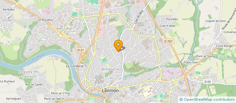 localisation de l'entreprise LINOIS MONGE  LANNION