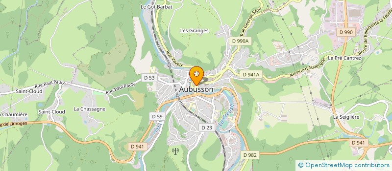 localisation de l'entreprise LIONS CLUB AUBUSSON à AUBUSSON