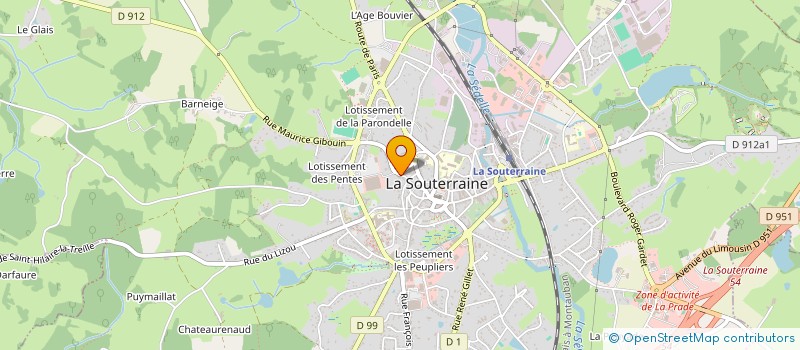 localisation de l'entreprise LIONS CLUB DE L&A SOUTERRAINE à LA SOUTERRAINE