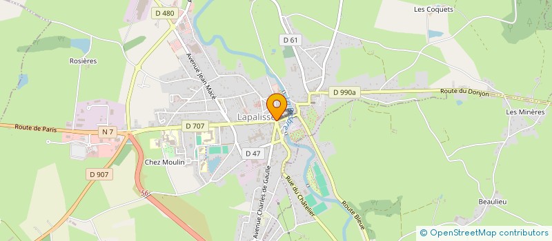 localisation de l'entreprise LITTERATURE ARTS CONFERENCES MUSIQUES EXPOSITIONS A LAPALISSE (L.A.C.M.E. LAPALISSE)  LAPALISSE